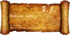 Ratkay Judit névjegykártya
